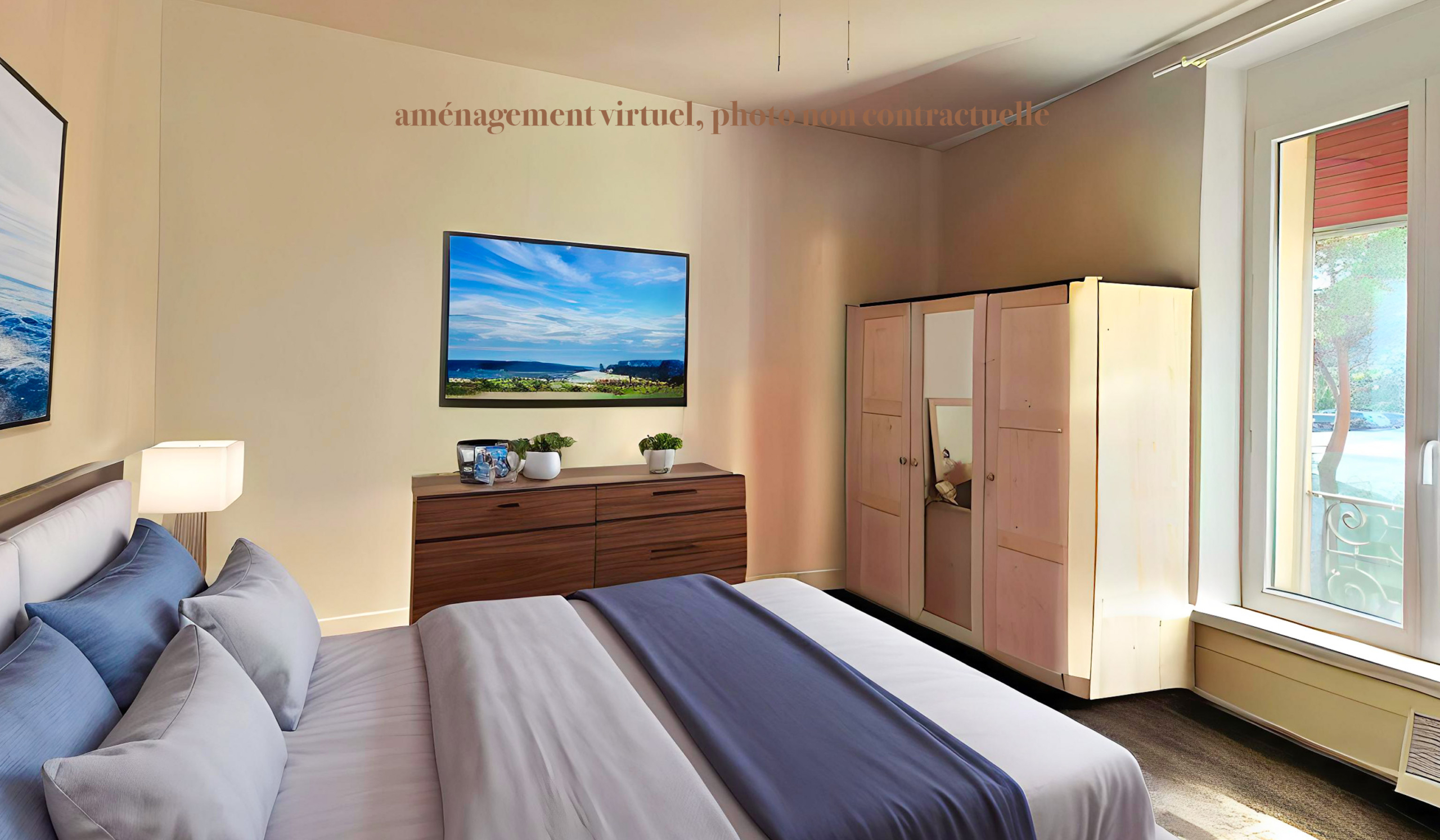 chambre, aménagement virtuel, photo non contractuelle