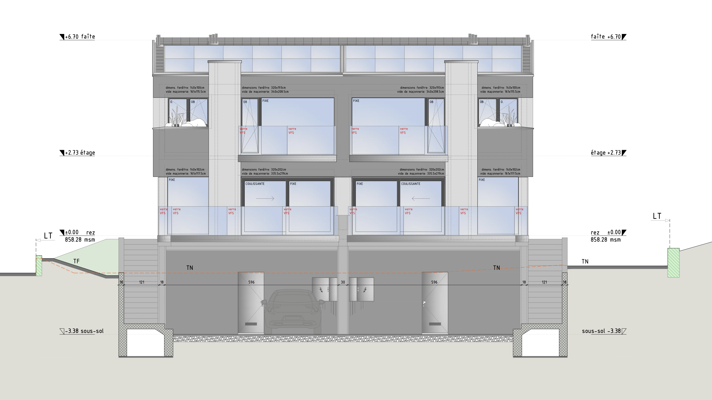 Grimisuat plans façade s