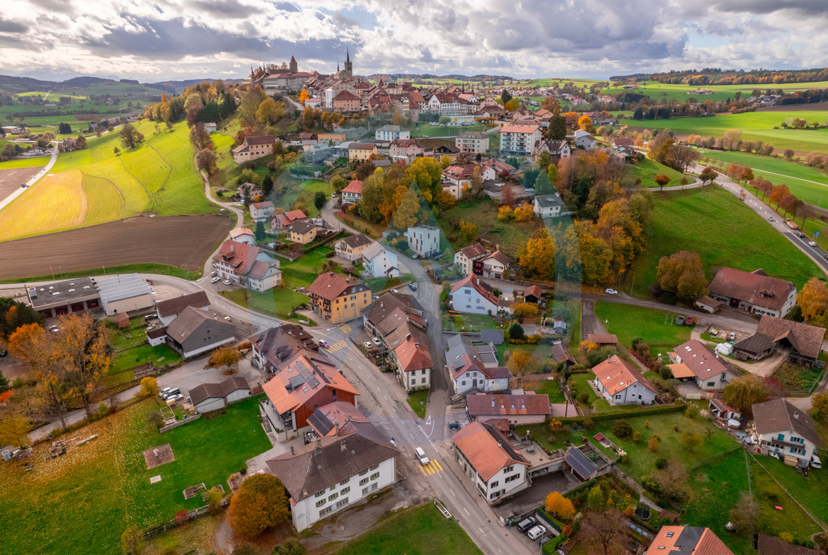Romont vue du ciel