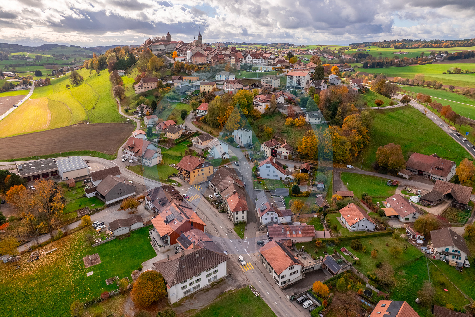Romont vue du ciel