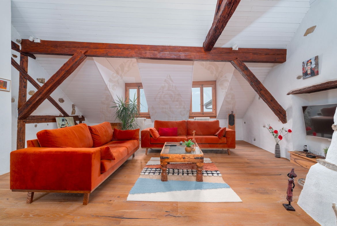 Concise salon dans les combles