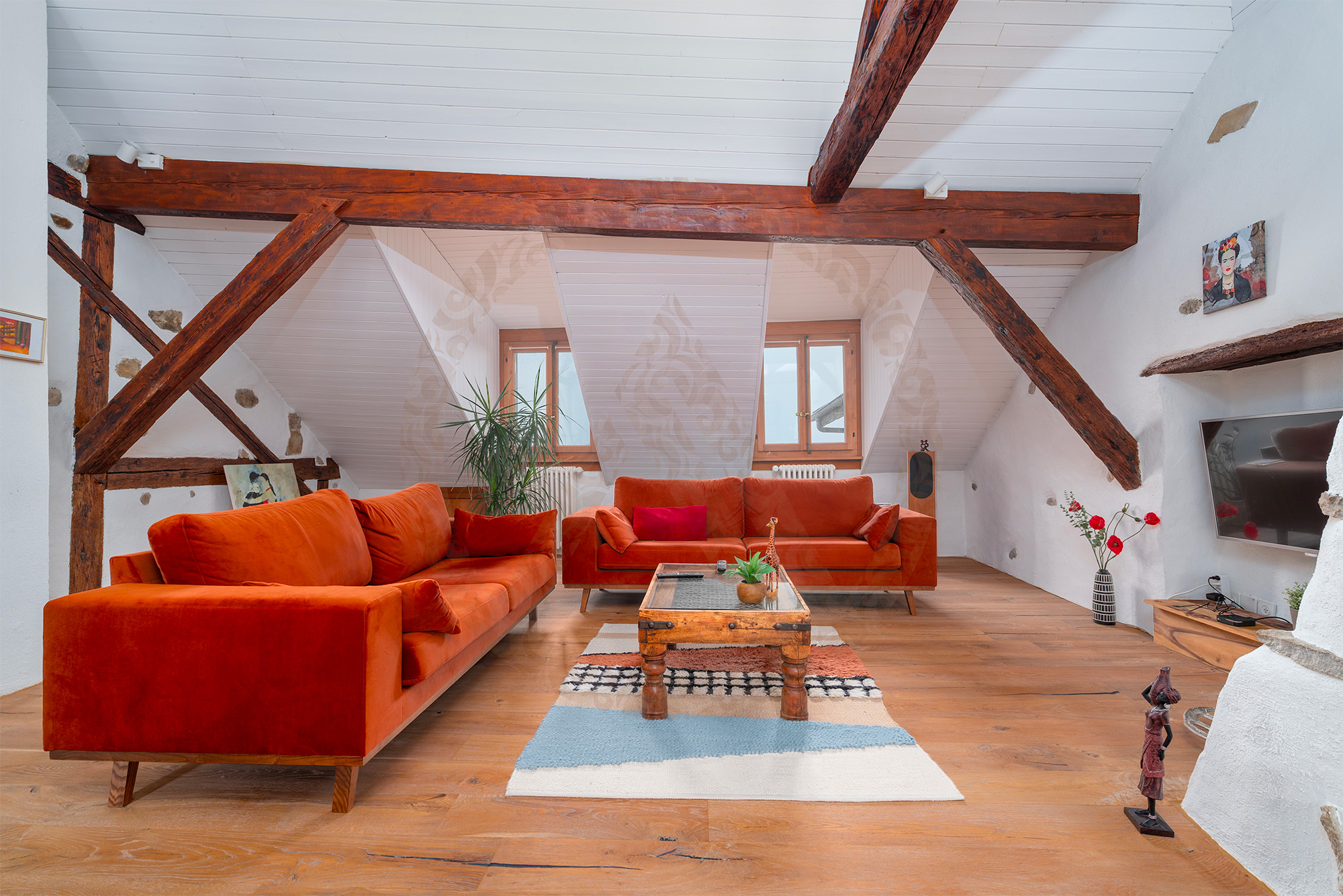 Concise salon dans les combles