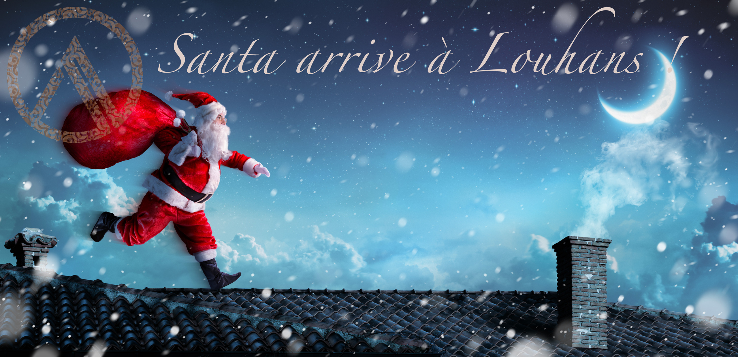 Santa arrive à Louhans