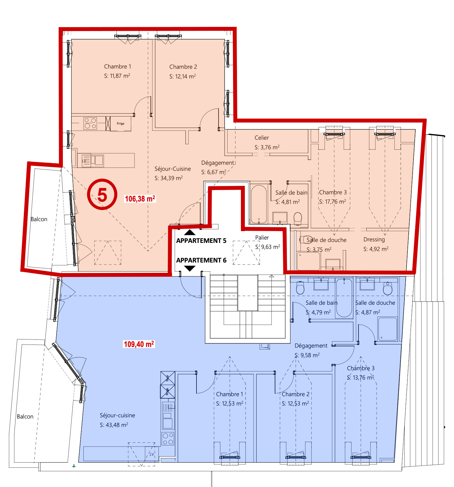 Concise appartement 5 plan