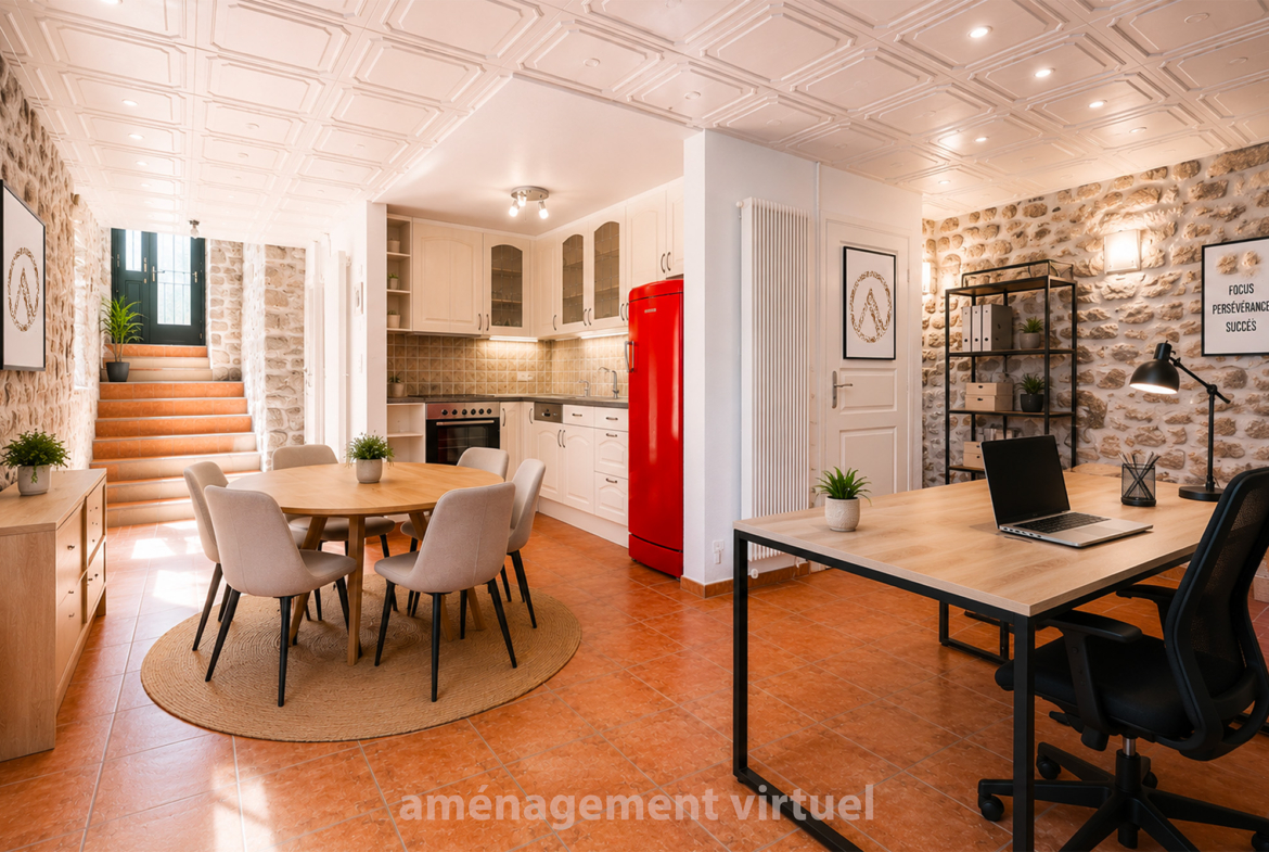 logement indépendant au rez inférieur remeublé virtuellement
