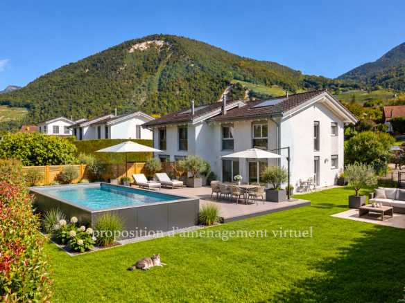 Lumineuse villa jumelle à Ollon, à 100m à pied de l’école !