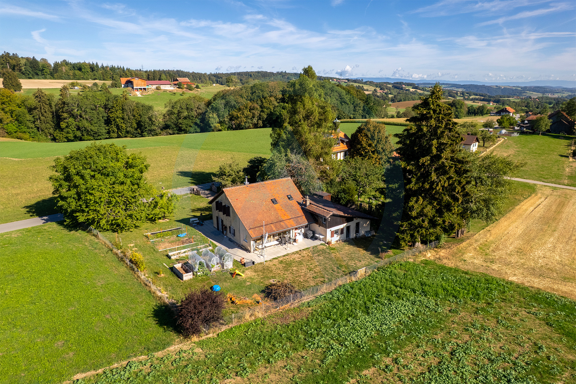 maison individuelle avec vue exceptionnelle sur le Moléson en pleine campagne à Corcelles-le-Jorat