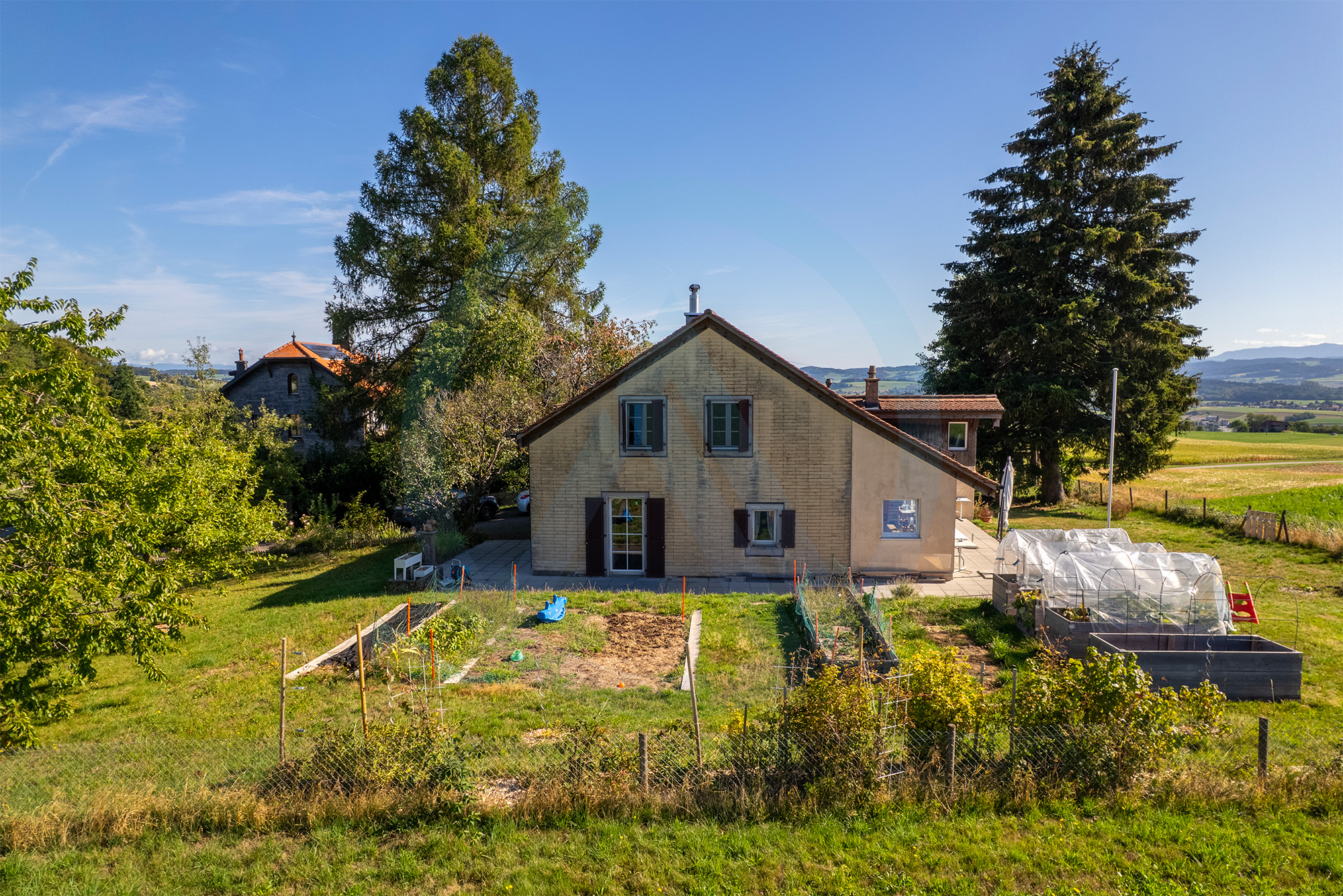 maison individuelle avec vue exceptionnelle sur le Moléson en pleine campagne à Corcelles-le-Jorat